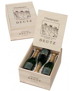 Champagne Deutz - Brut 'Classic' - 3 x 75cl in houten kist
